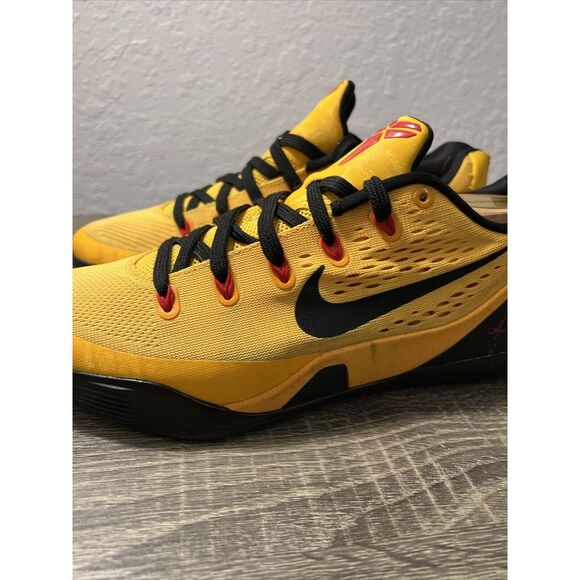 Nike Kobe 9 IX EM Low Bruce Lee 646701-700 Yellow Sneaker Shoes Sz Mens 8.5 - Picture 12 of 16